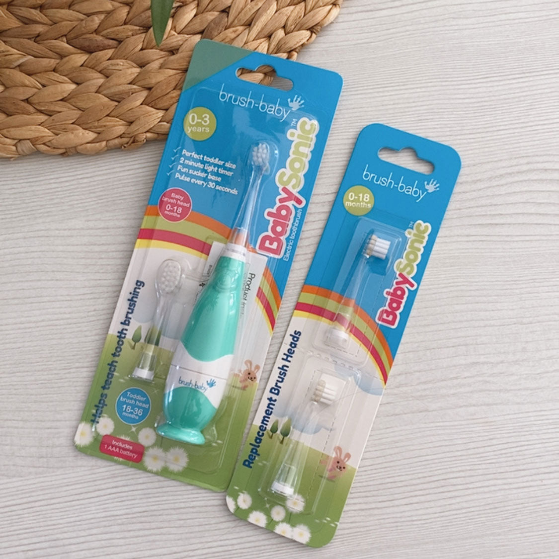 Brosse à dents électrique + 2 têtes brossage BabySonic Brush Baby - Lilinappy