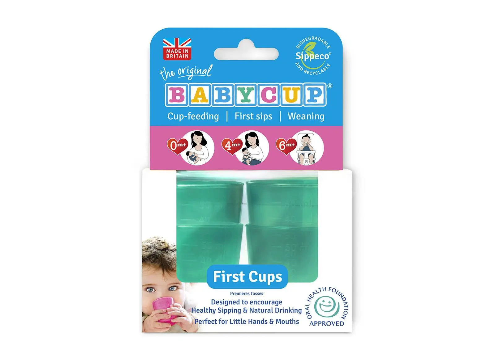 Lot de 4 mini tasses d'apprentissage Babycup - Vert - Lilinappy