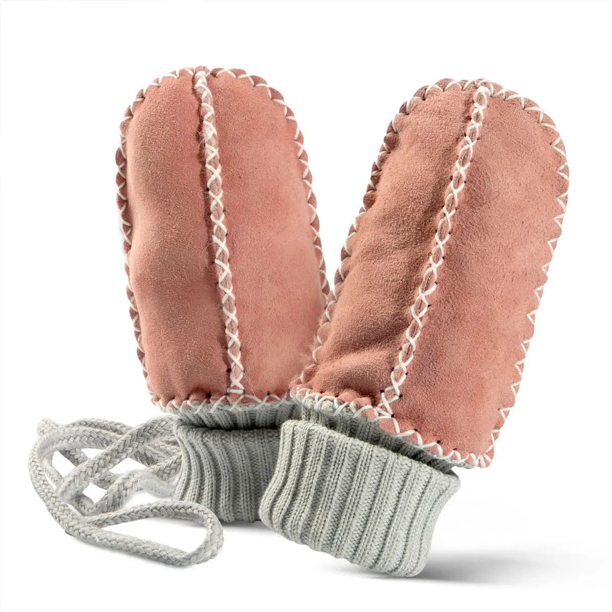 Moufles bébé en peau d'agneau Balu Fellhof Poudre