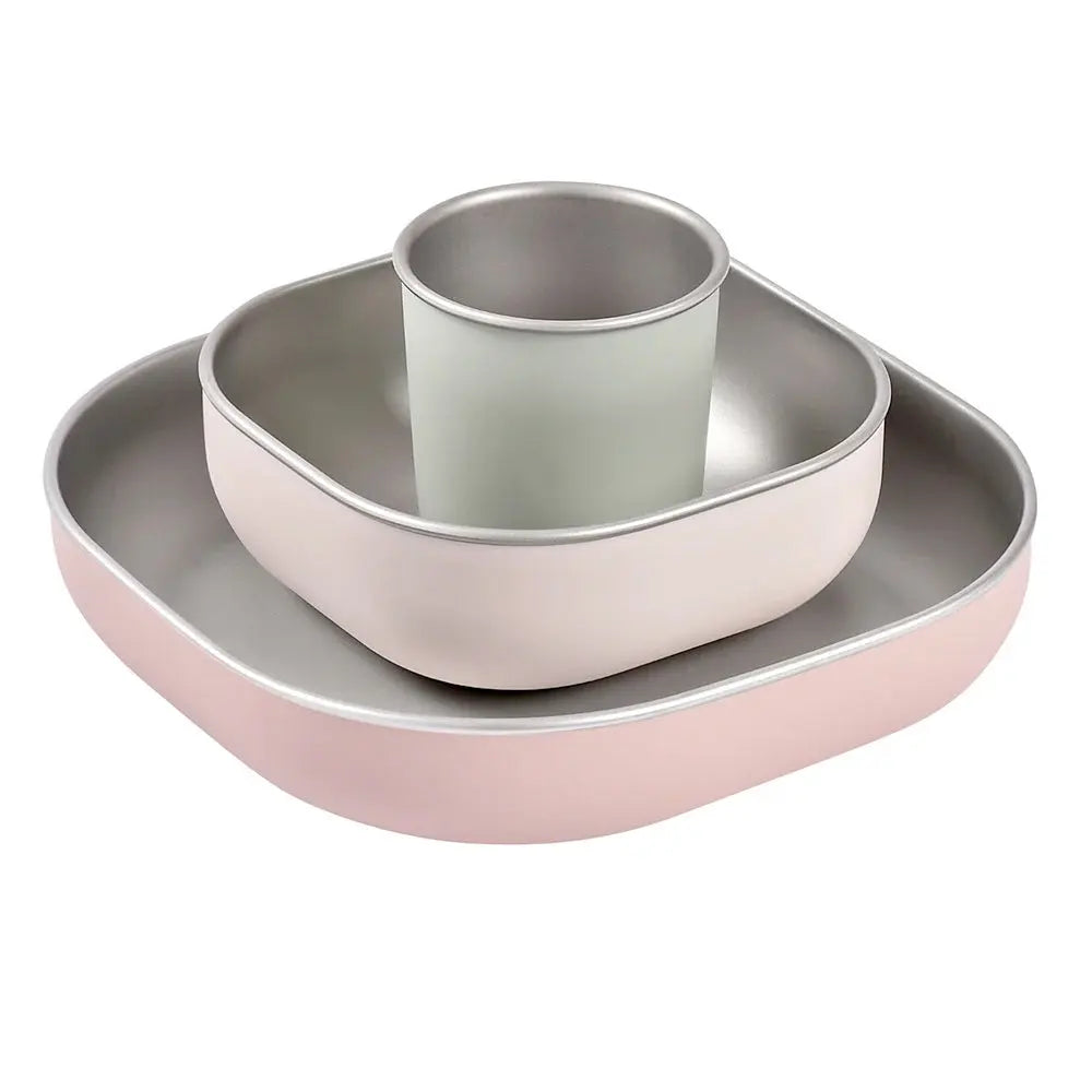 Coffret repas bébé inox Béaba - Barbe à papa 