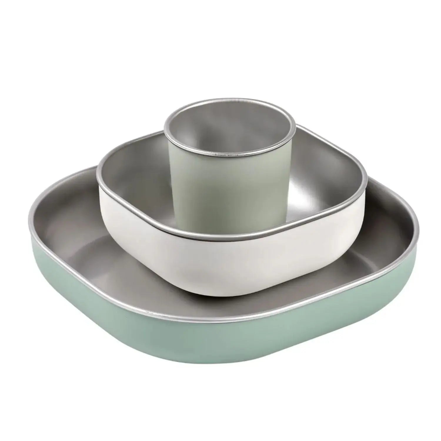 Coffret repas bébé inox Béaba - Sage green 