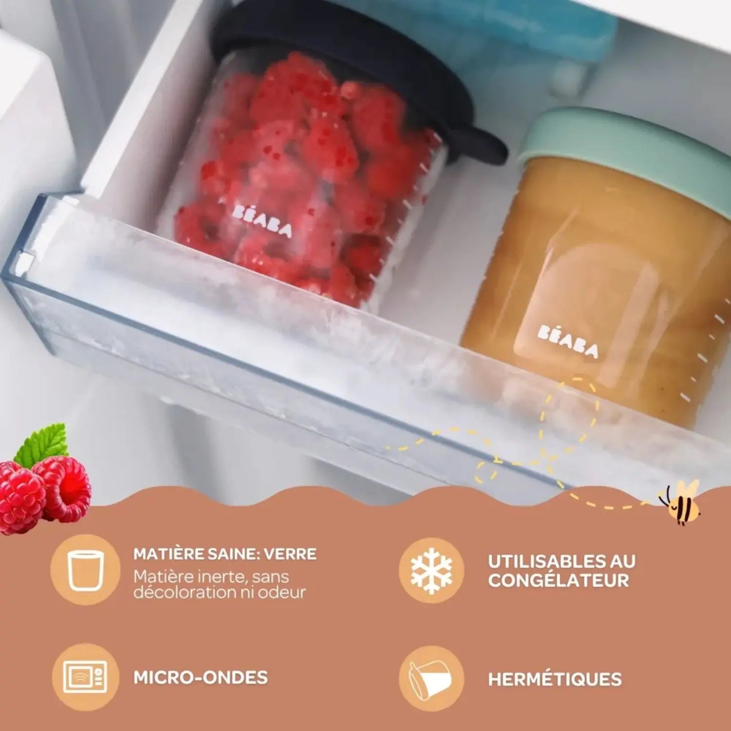 Coffret de 10 portions en verre Béaba 250ml – Natural Color Mix 