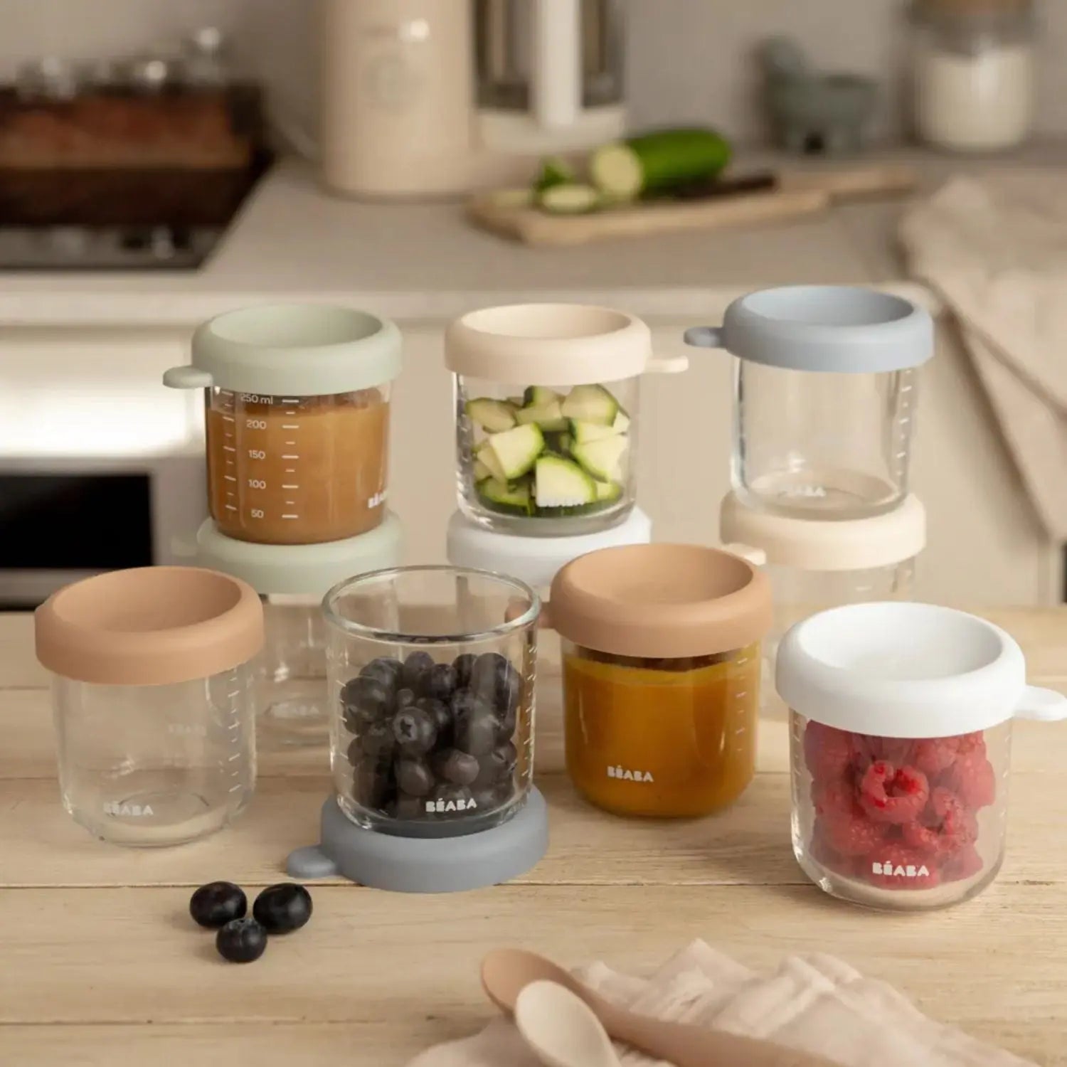 Coffret de 10 portions en verre Béaba 250ml – Natural Color Mix 