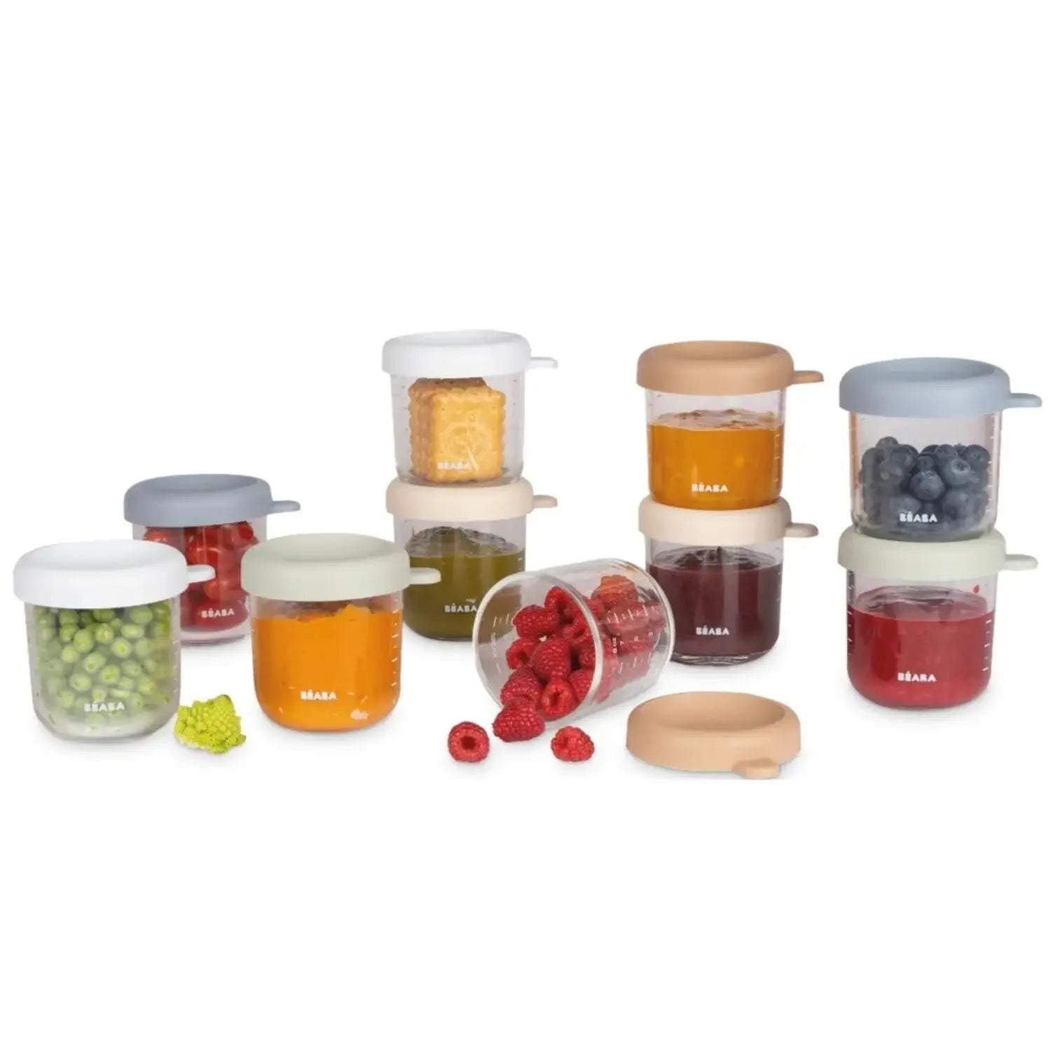 Coffret de 10 portions en verre Béaba 250ml – Natural Color Mix 