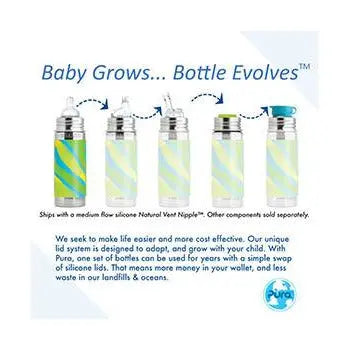 Biberon Inox 150ml Pura Turquoise - Lilinappy