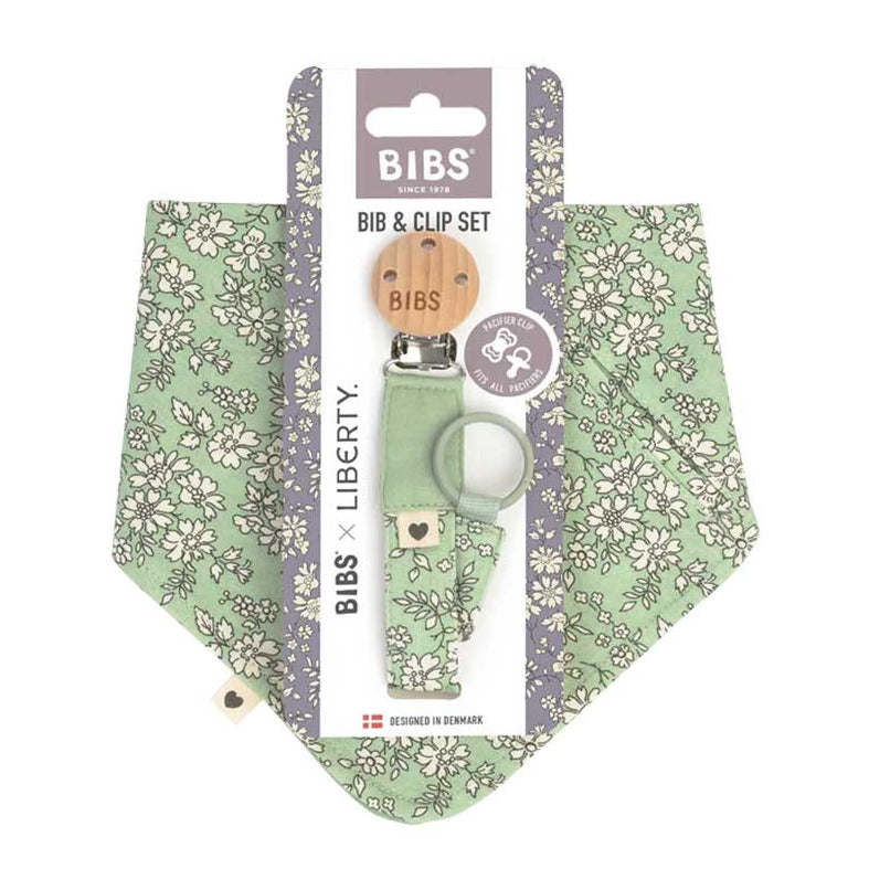 Kit Bavoir bandana & Clip Bibs Capel Sage