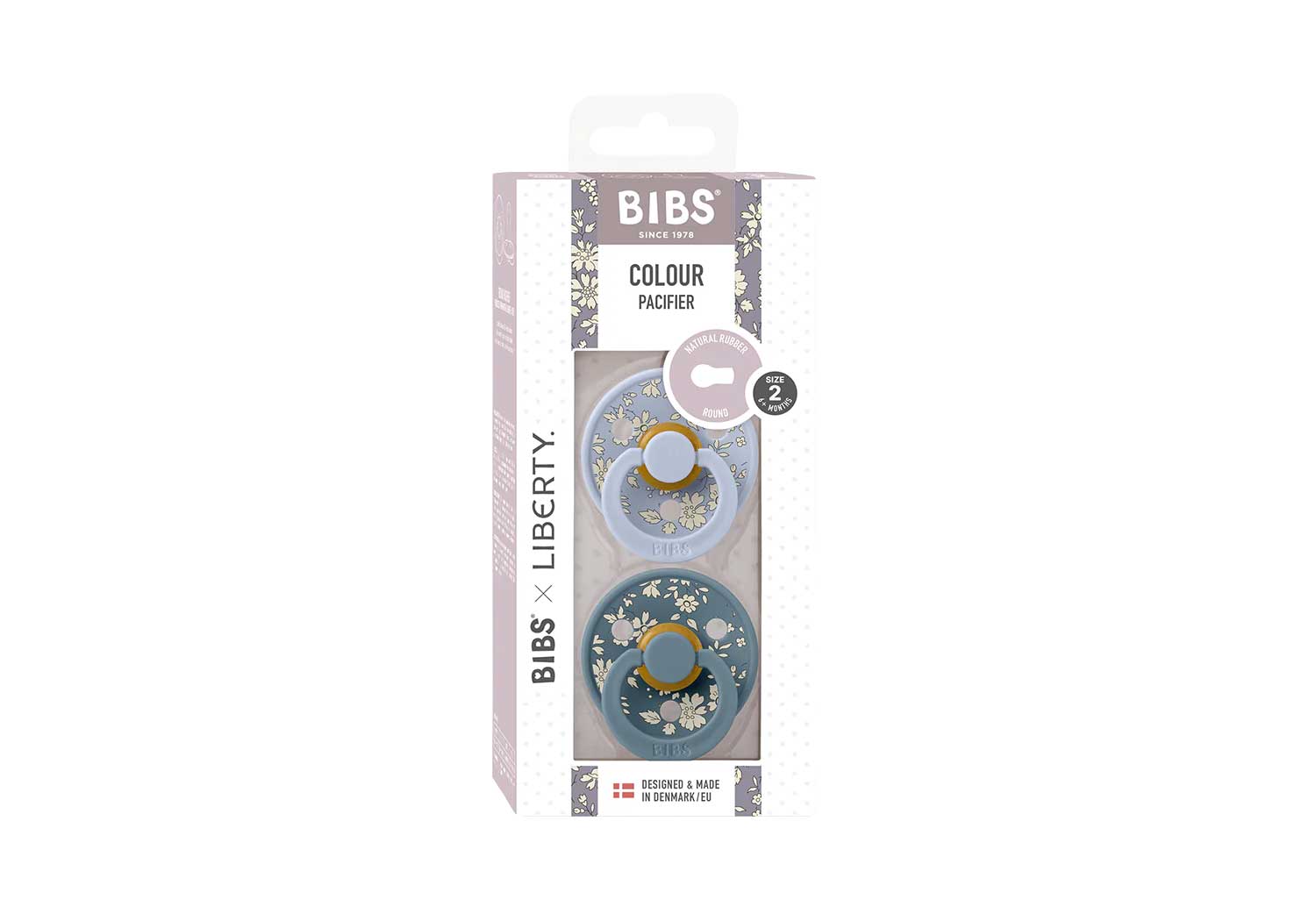 Lot de 2 tétines en caoutchouc naturel Bibs - Capel Dusty Blue - Lilinappy