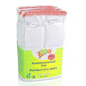 Lot de 6 langes préplié en coton blanc Xkko