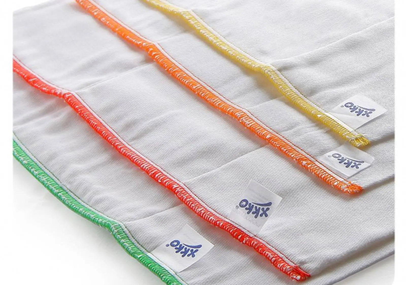 Lot de 6 langes préplié en coton blanc Xkko