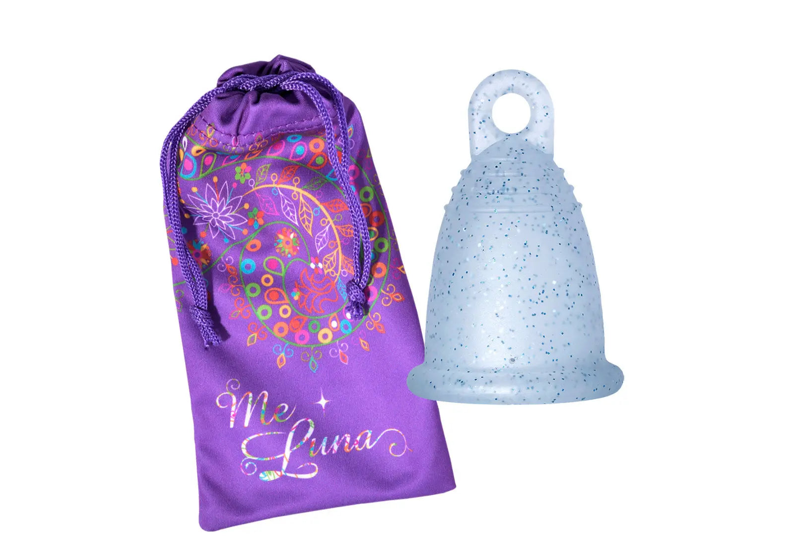 Coupe menstruelle Me luna CLASSIC anneau - pailletée bleu coupe menstruelle Meluna