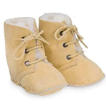 Bottines en peau d'agneau à lacets naturel