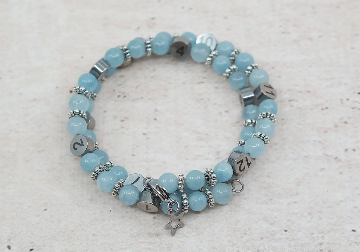 Bracelet d'allaitement Irréversible Bijoux - Béryl Aigue-marine Irreversible bijoux