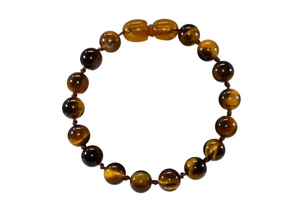 Bracelet pour bébé en pierres naturelles Œil de Tigre Marron Irréversible Bijoux Irreversible bijoux