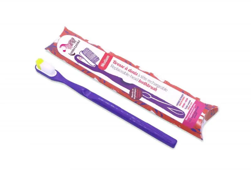Brosse à dents écologique rechargeable Lamazuna Violet-Medium