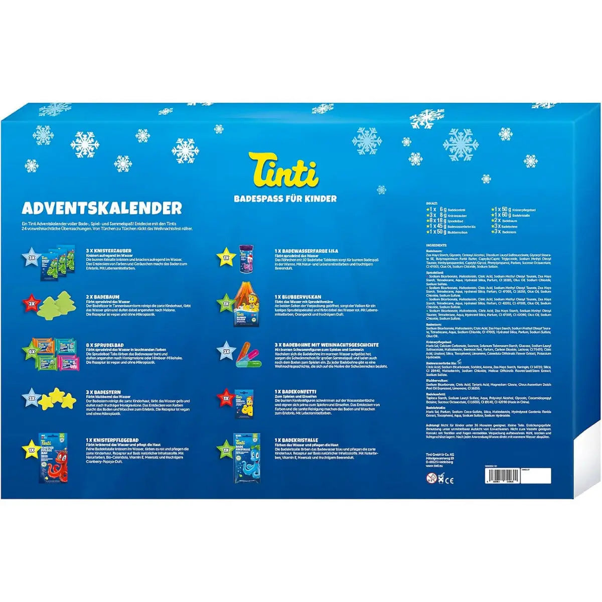 Calendrier de l'avent pour le bain Tinti 