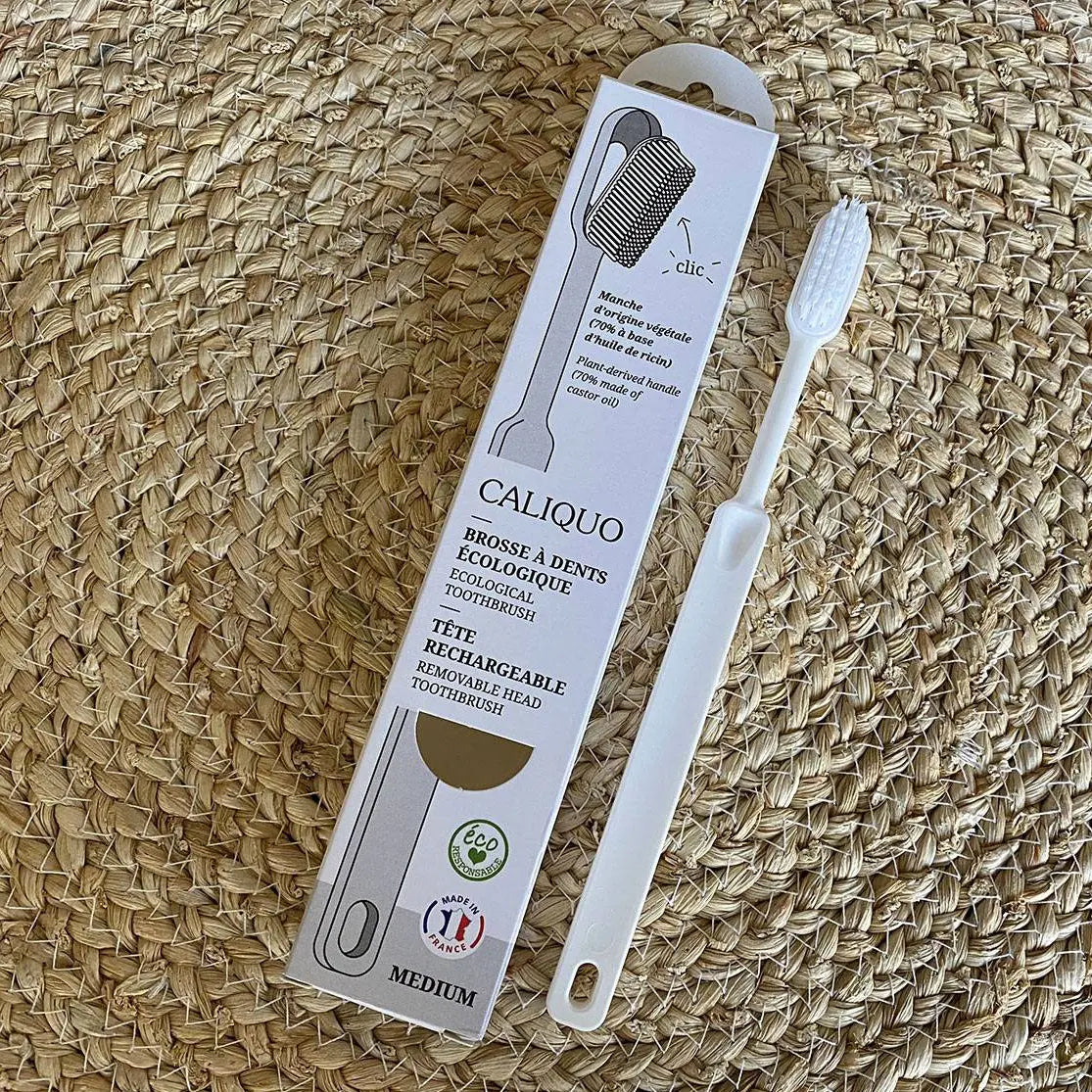 Brosse à dents rechargeable bioplastique Caliquo Blanc