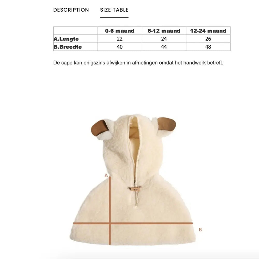 Cagoule ourson à enfiler Alwero 