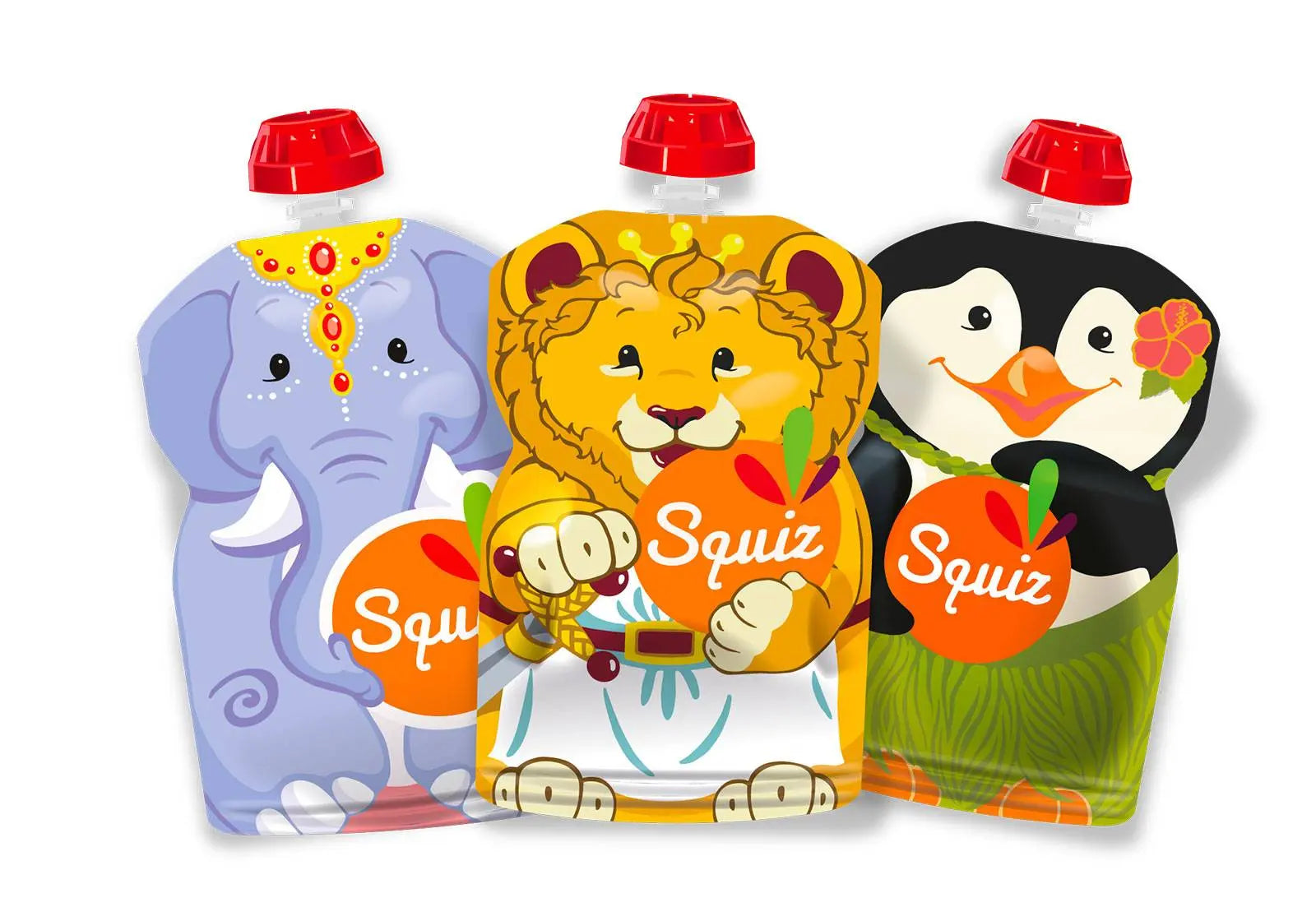Lot de 3 gourdes Réutilisables pour compotes et purées Squiz