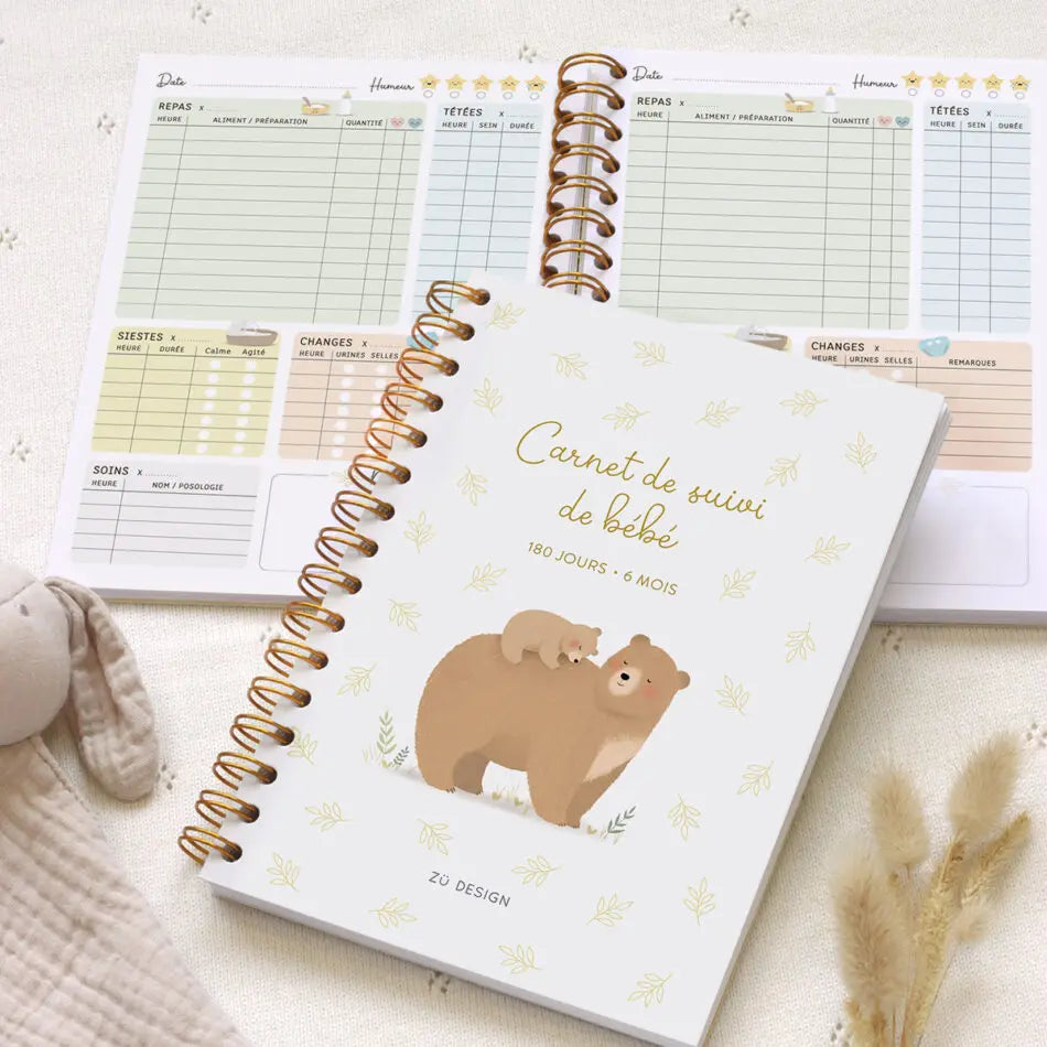 Carnet de suivi des premiers jours Zü 0-6mois Ours - Lilinappy