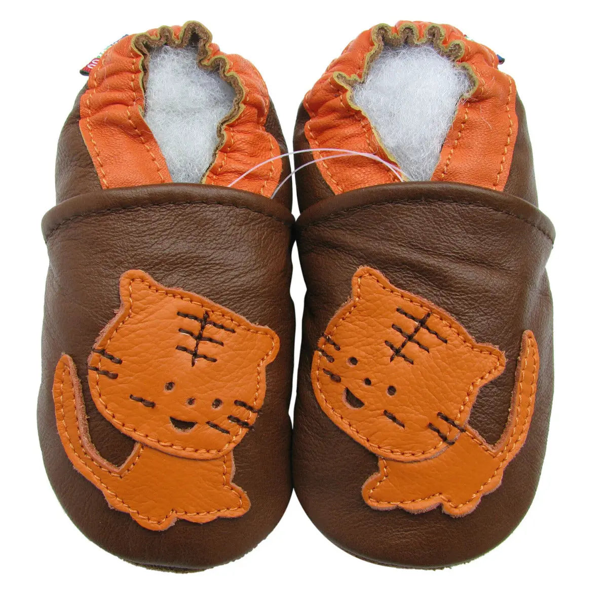 Chaussons cuir souple Carozoo - Tigre - Lilinappy