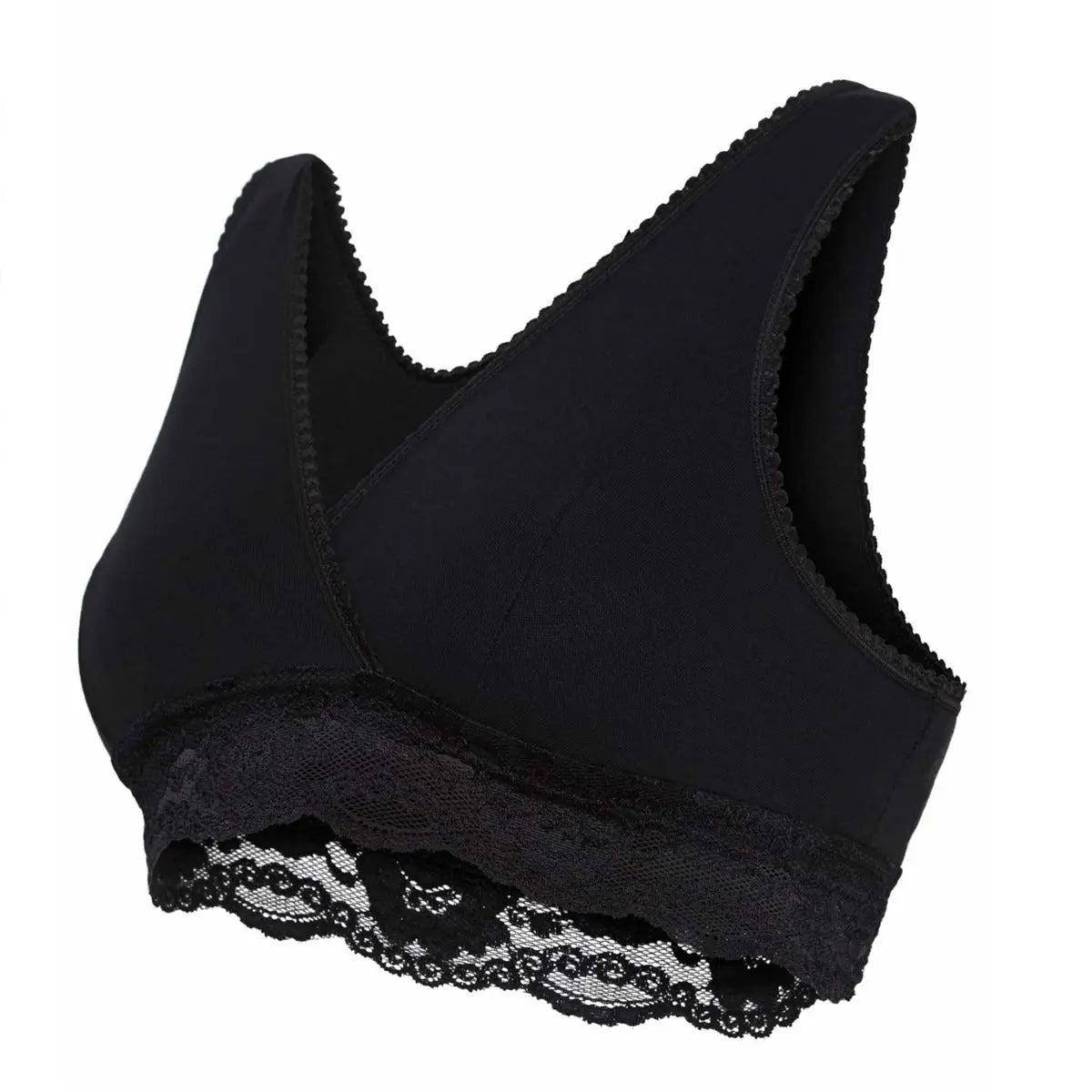 Brassière d'allaitement Cache-Coeur en Coton Bio Carriwell Noir