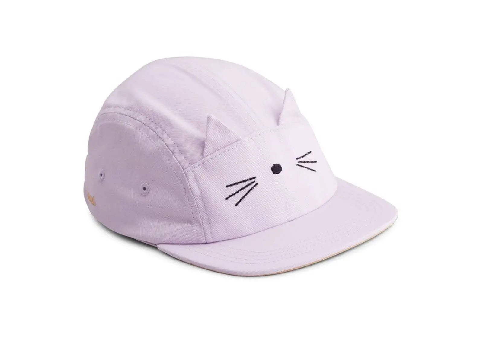Casquette pour bébé et enfant en coton bio Liewood, Chat coloris lavande 