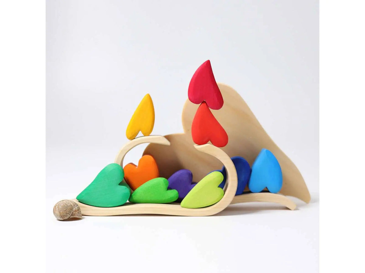 Set cœurs en bois Grimm's - Rainbow Grimms