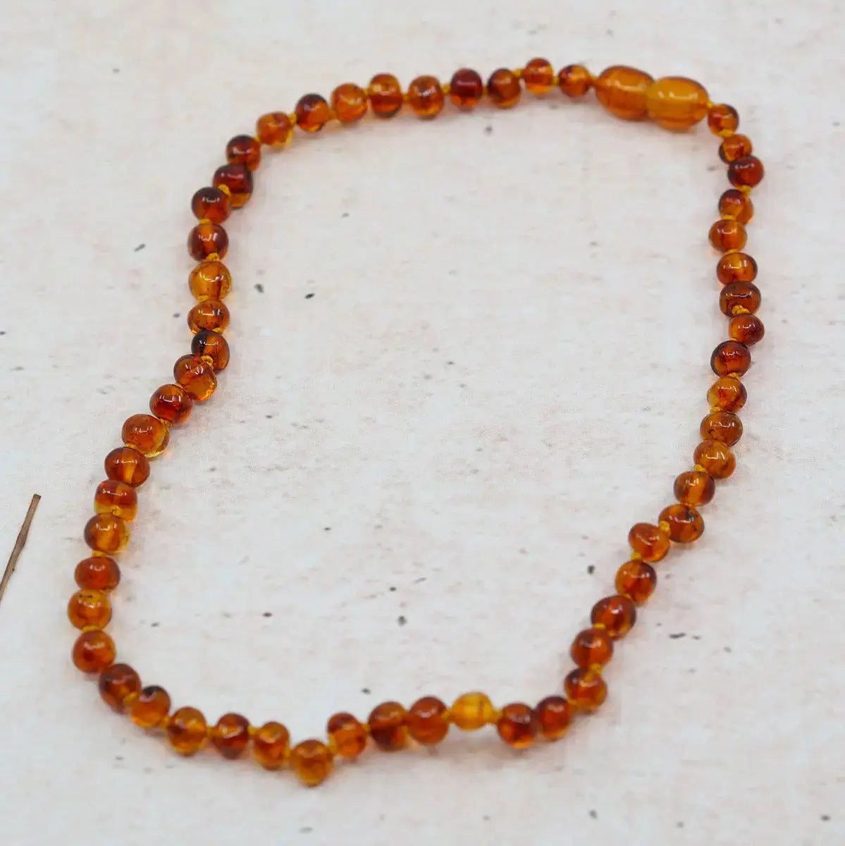 Collier d'ambre Baroque Cognac