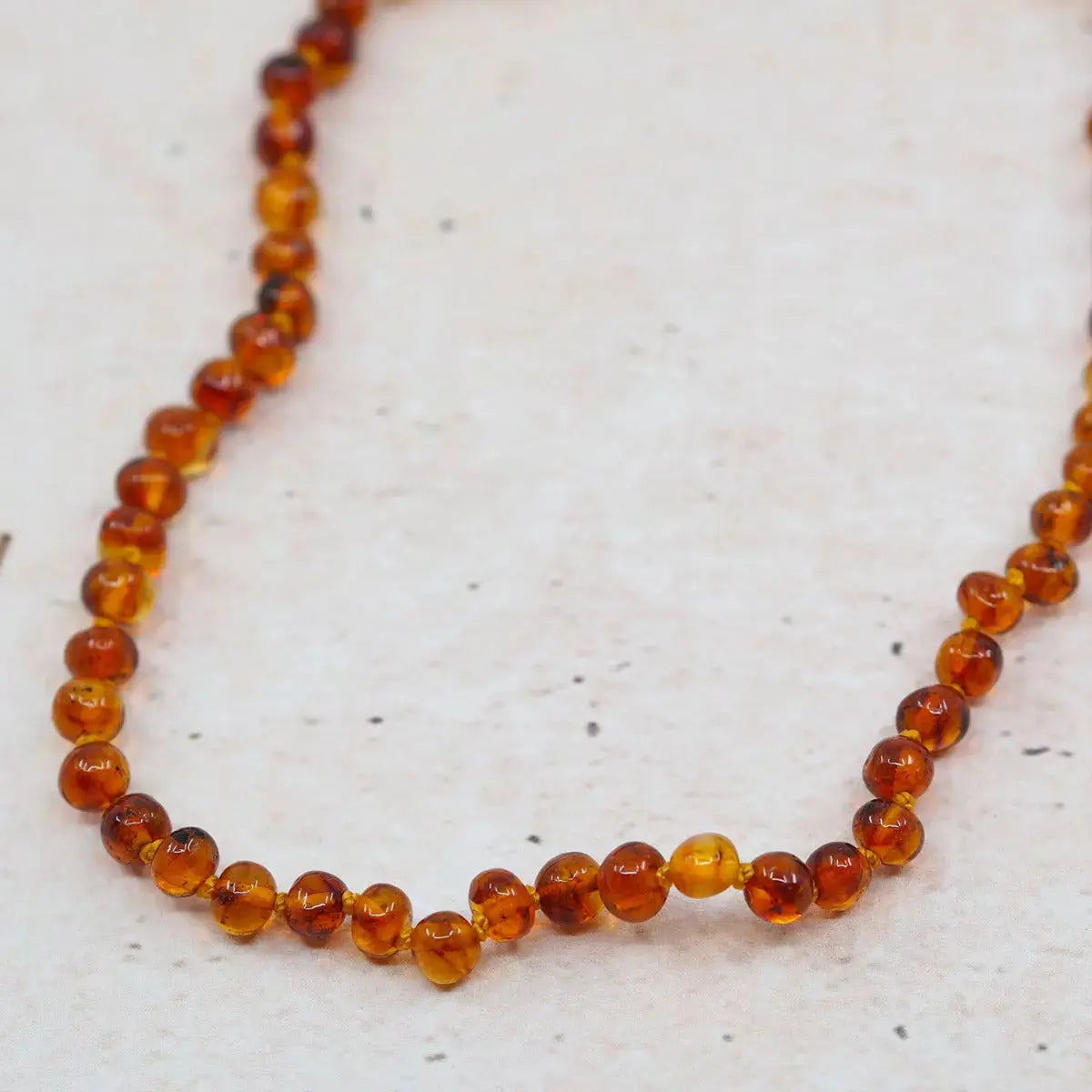 Collier d'ambre Baroque Cognac