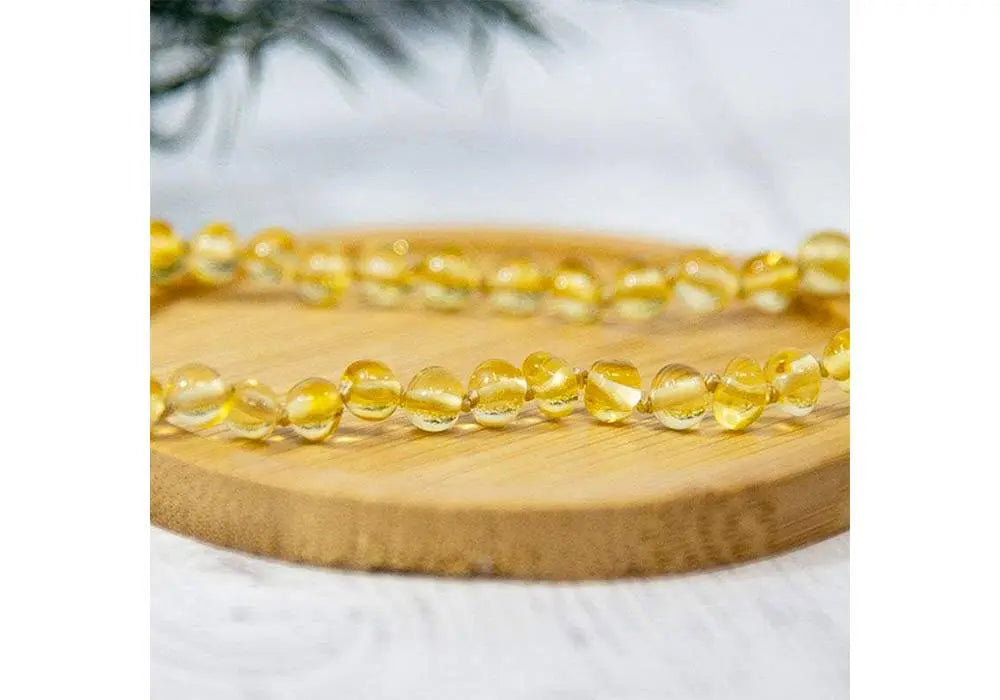 Collier en ambre naturelle spécial poussées dentaires Irréversible Bijoux coloris Lemon 