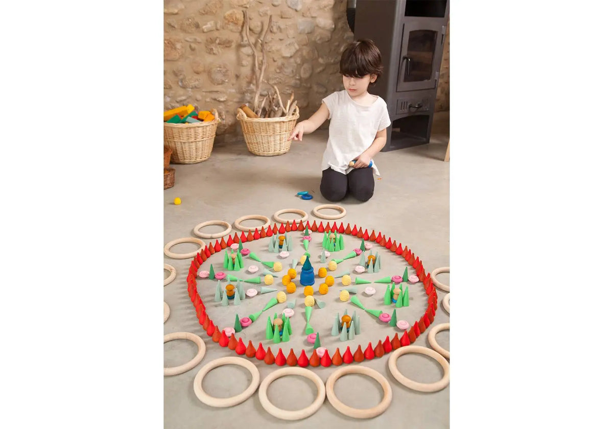 Mandala petits cônes verts Grapat