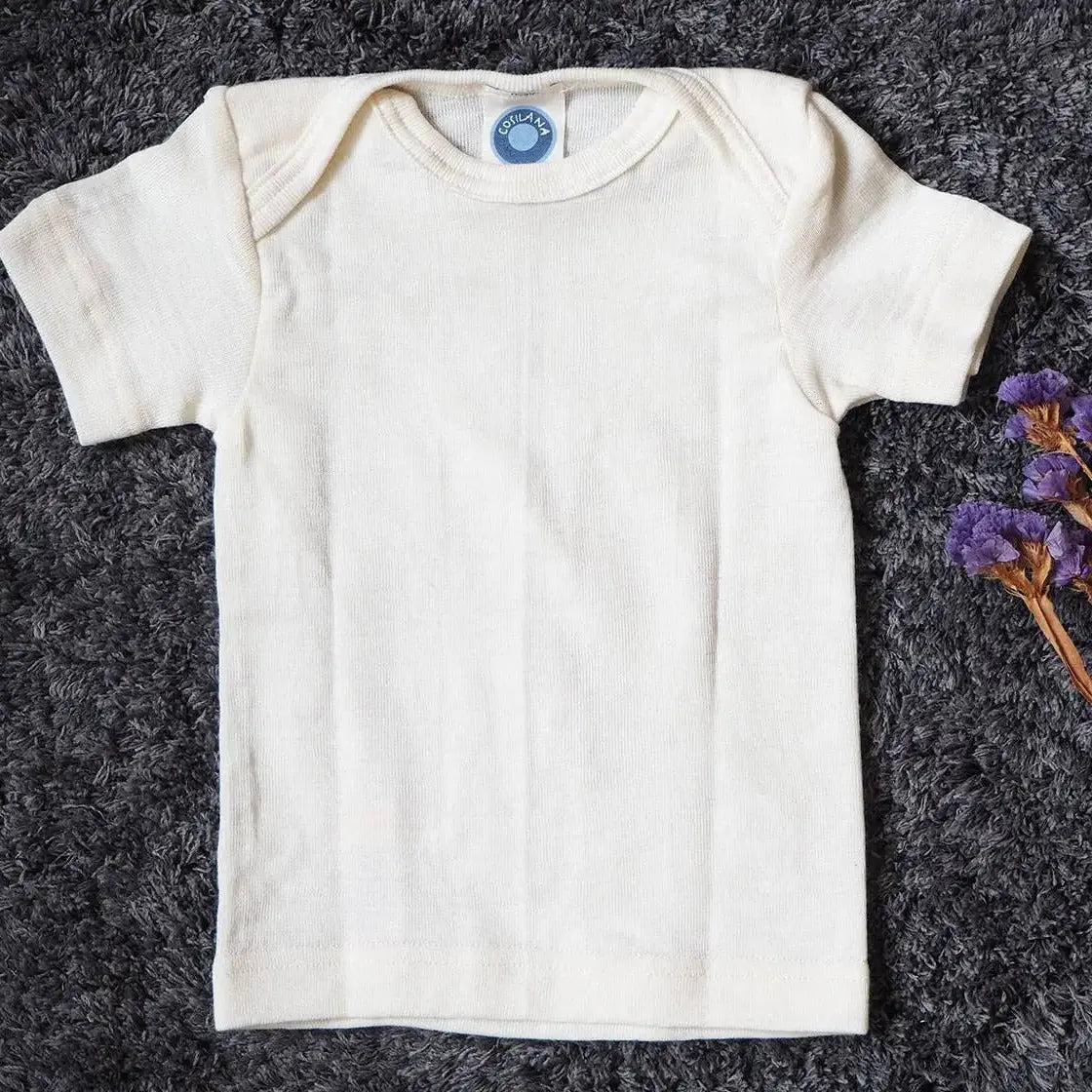 Top à manches courtes en laine et soie Cosilana - Lilinappy