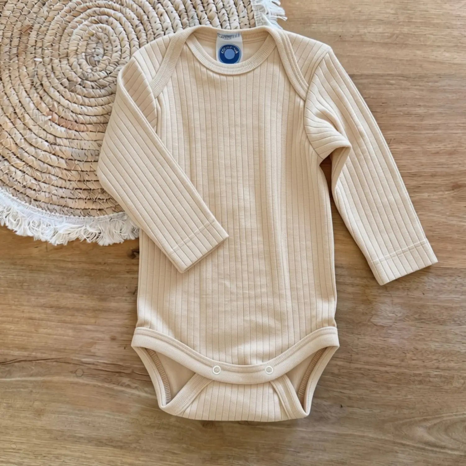 Body à ML en laine, soie et coton bio Cosilana - Naturel 