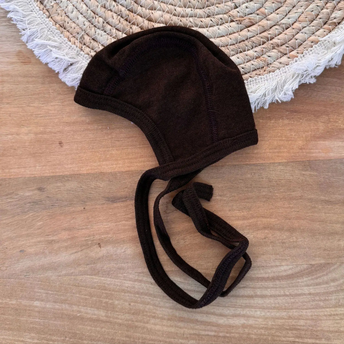 Bonnet en laine et soie Cosilana -  Chocolat