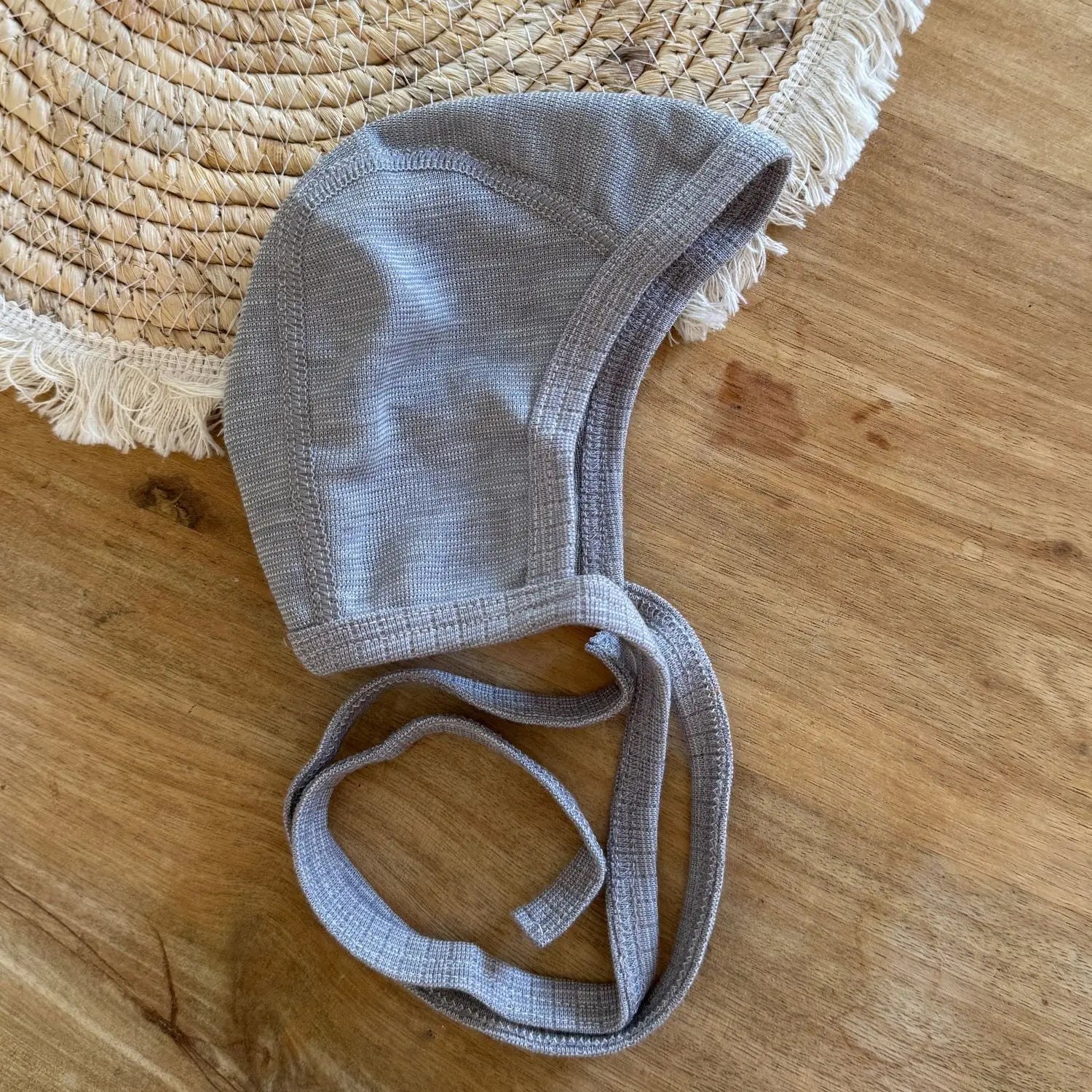 Bonnet en laine et soie Cosilana -  Gris 