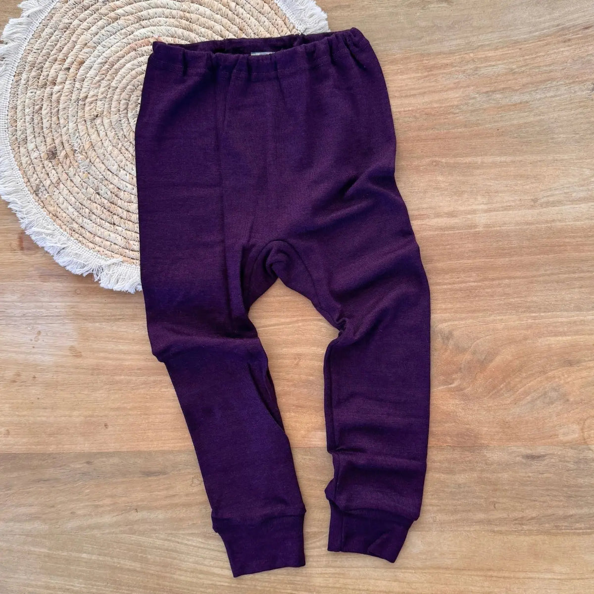 Legging enfant laine et soie Cosilana – Violet