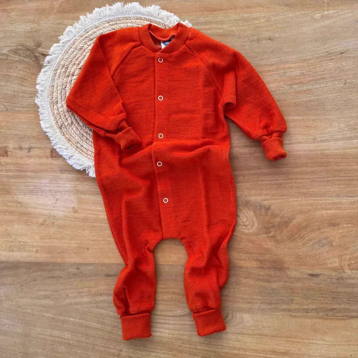 Pyjama sans pieds en éponge de laine Cosilana - Rouille
