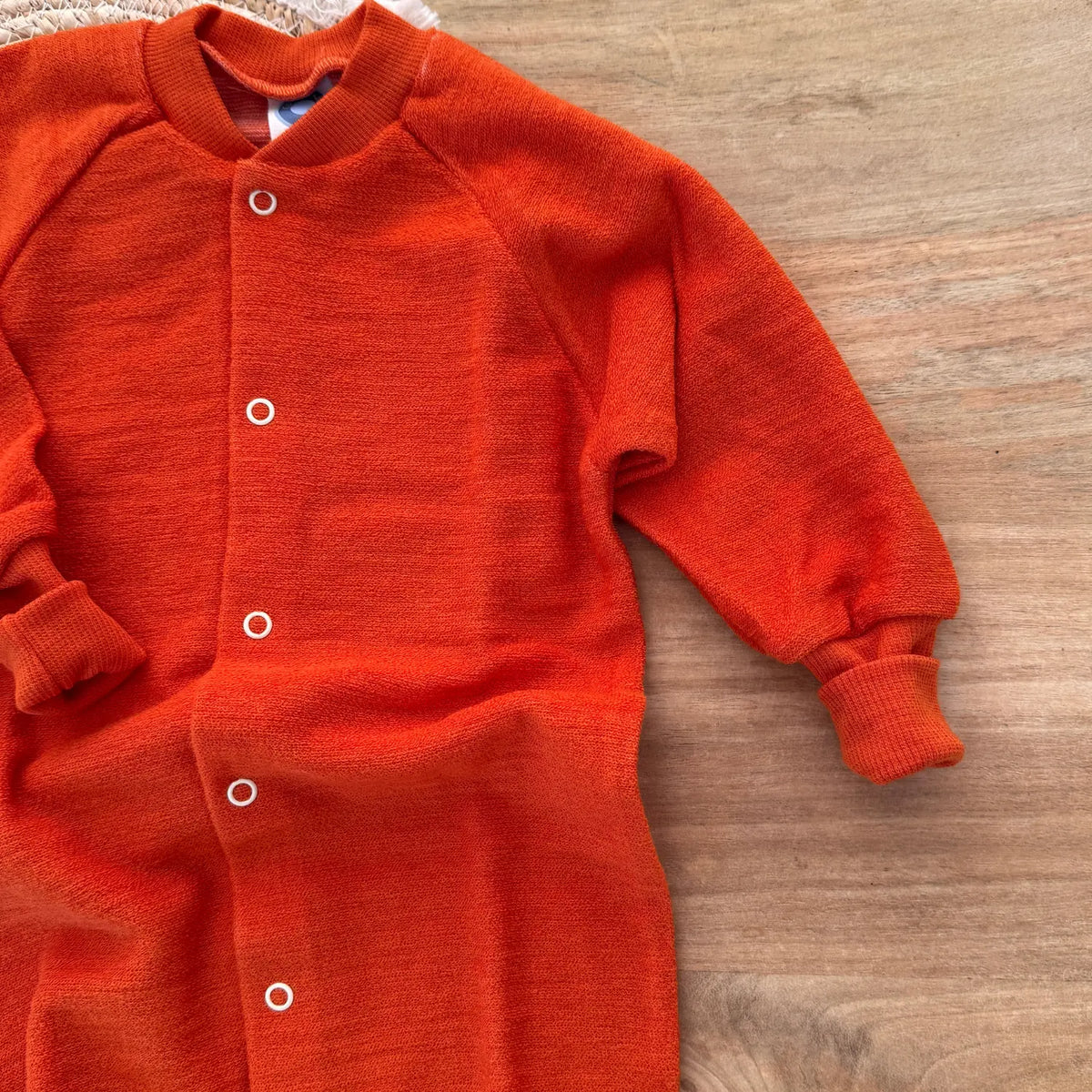 Pyjama sans pieds en éponge de laine Cosilana - Rouille