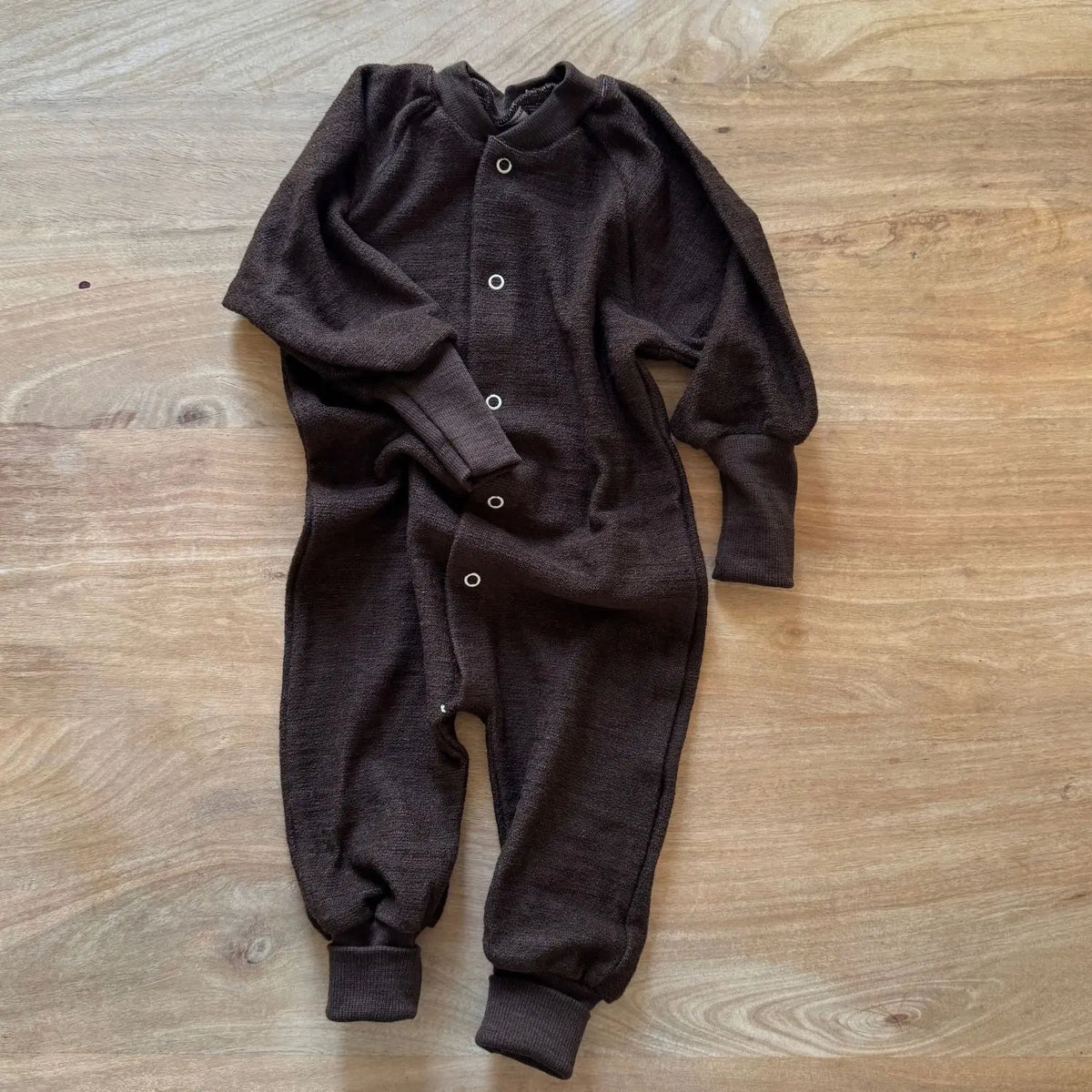 Pyjama sans pieds en éponge de laine Cosilana - Chocolat