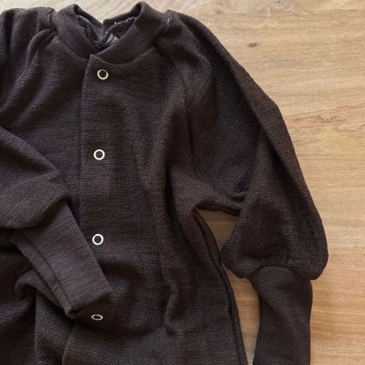 Pyjama sans pieds en éponge de laine Cosilana - Chocolat