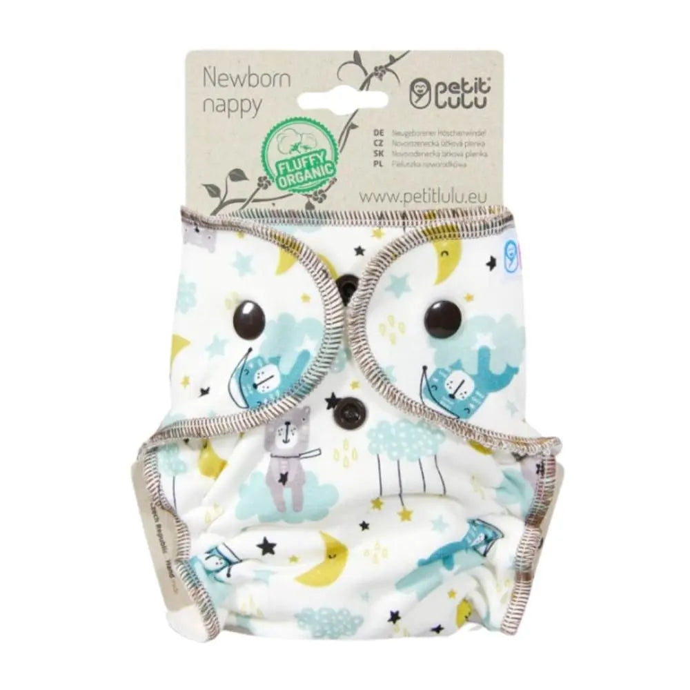 Couche lavable classique Petit Lulu Fluffy Organic - Naissance - Lilinappy
