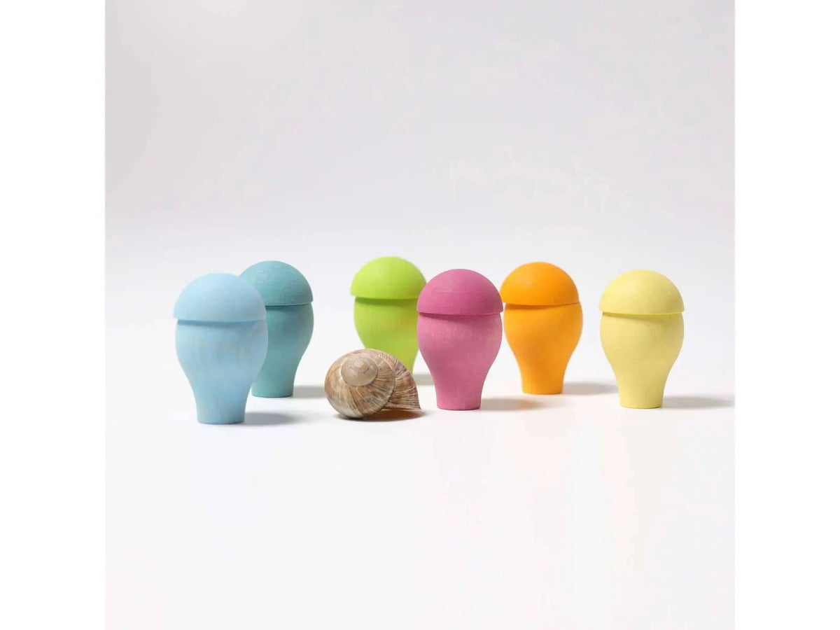 Champignons en bois Arc en ciel Grimm's - Pastel Grimms