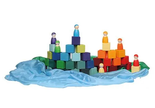 36 cubes en bois - jeu de construction Grimm's