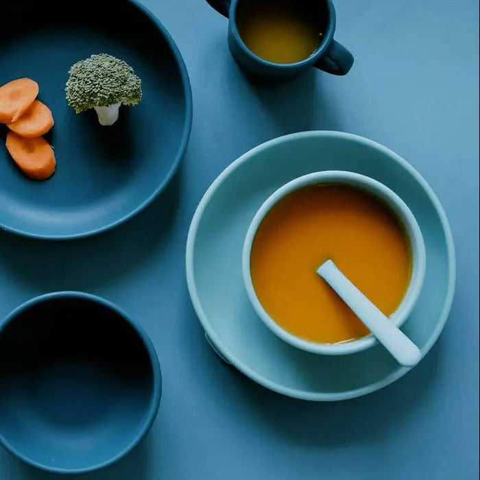 2 cuillères pour bébé en silicone Ekobo - Blue Abyss/ Lagoon - Lilinappy