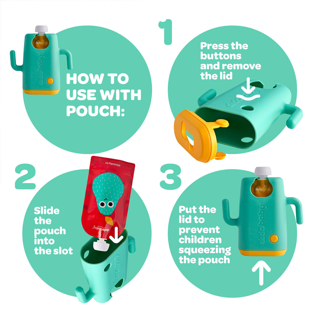 Support pour gourde DidoBaby - Turquoise - Lilinappy