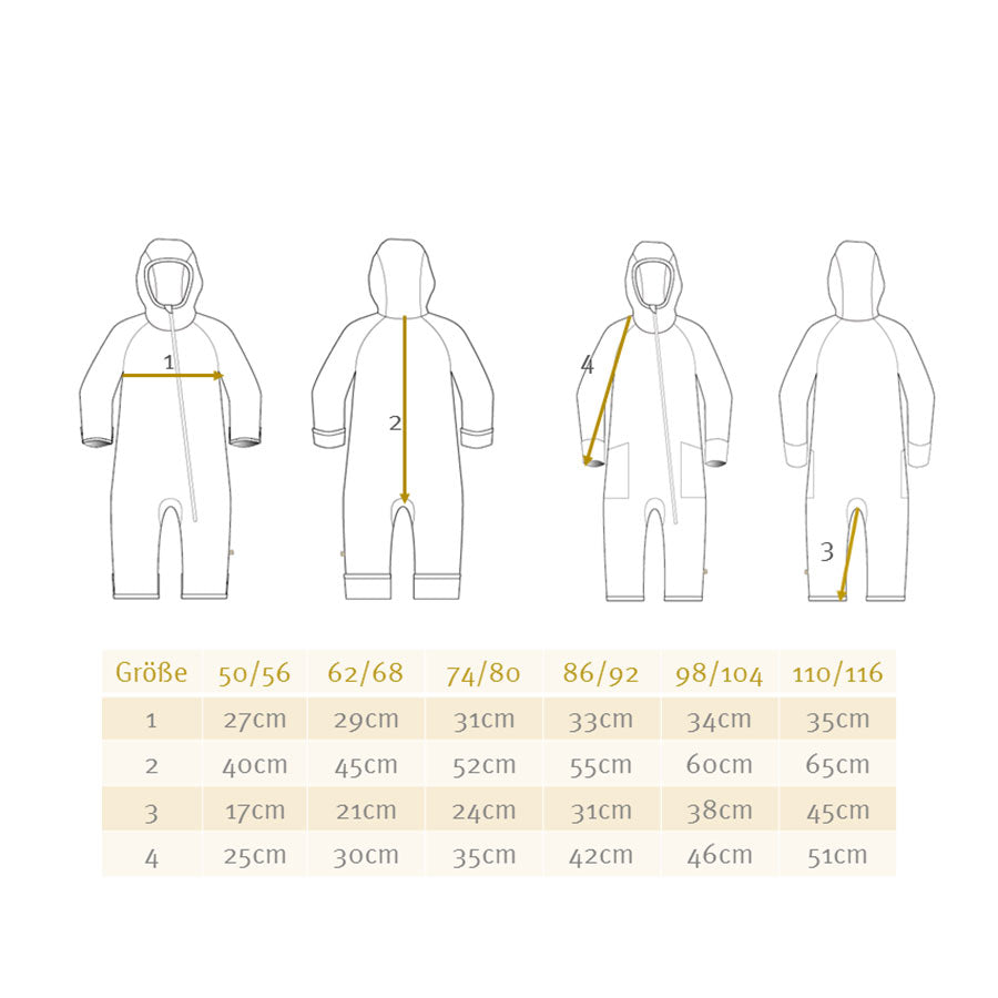 Combinaison Zip Overall en laine mérinos Disana – Naturel - Lilinappy