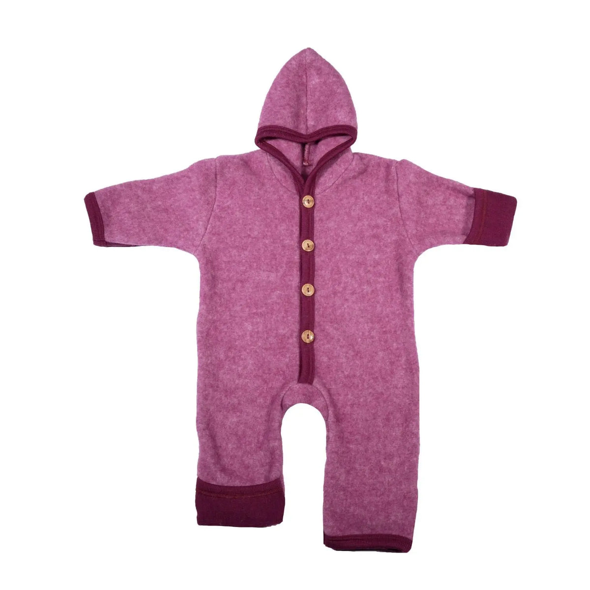 Combinaison bébé en polaire de laine et coton bio Cosilana - Bourgogne