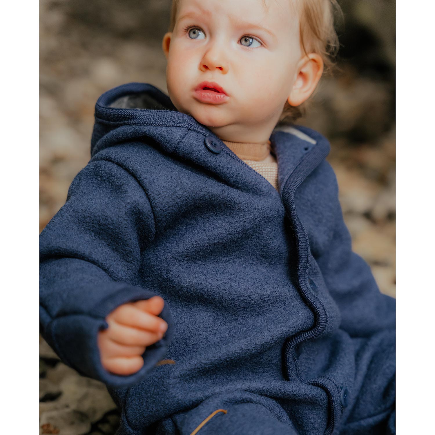 Combinaison bébé en laine bouillie Disana - Indigo 