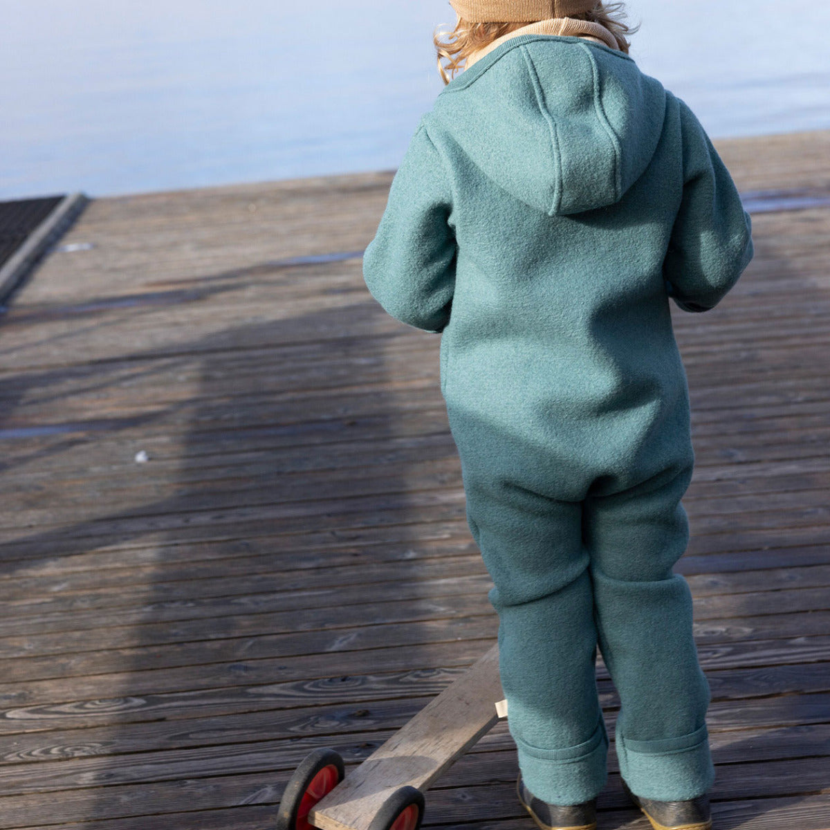 Combinaison bébé en laine bouillie Disana - Eucalyptus 