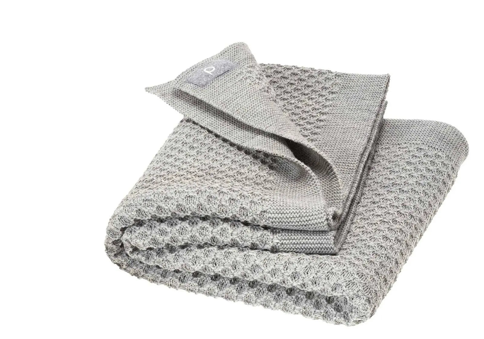 Couverture nid d'abeilles en laine Disana 135x200cm  - Gris clair - Lilinappy